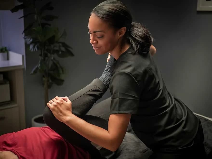 A bodywork session illustrating hands-on recovery